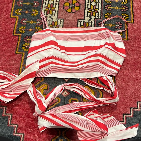 Mark D Sikes Tie Back Crop Top - Picture 1 of 4